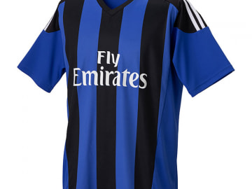 （S～2XL）オリジナルストライプサッカーユニフォーム ブルー×ブラック