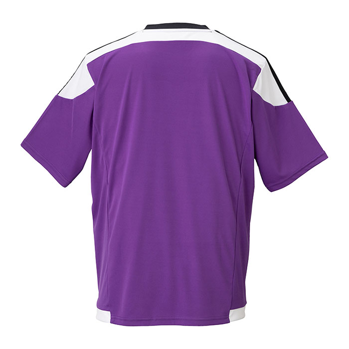 激安クラスティーシャツ（S～2XL）オリジナルストライプサッカーユニフォーム パープル×ホワイト画像2