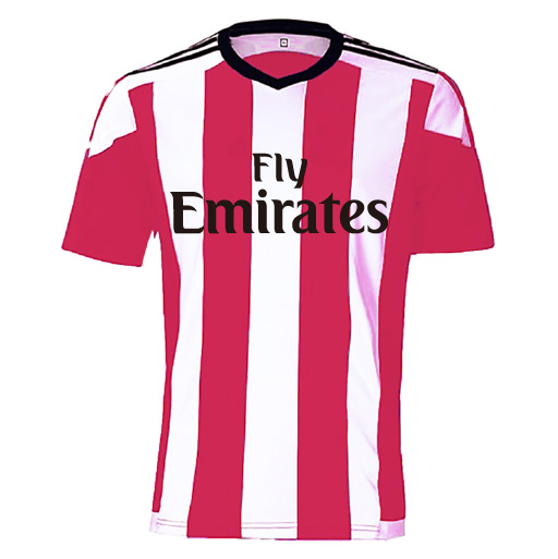 激安クラスティーシャツ（S～2XL）オリジナルストライプサッカーユニフォーム ピンク×ホワイト画像1
