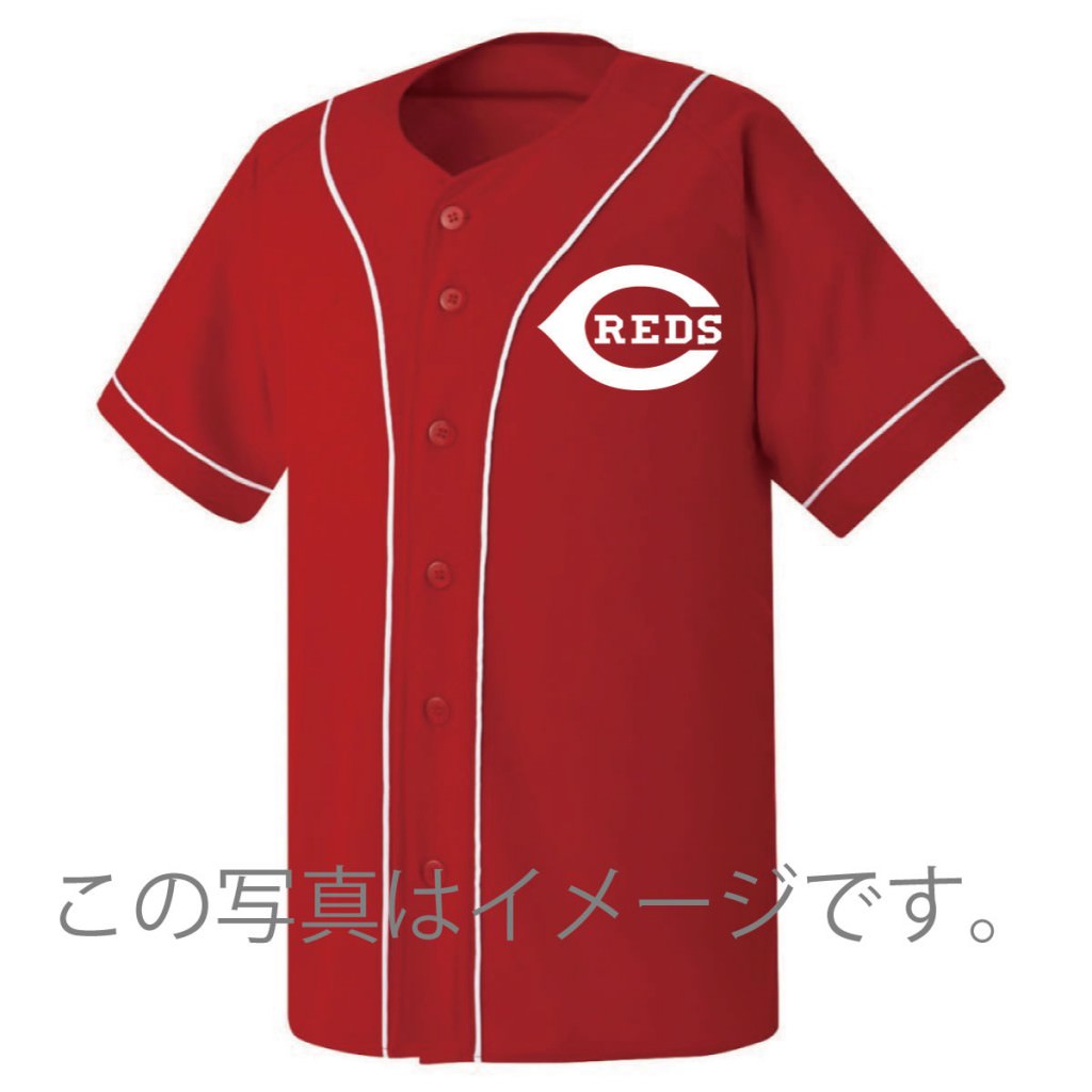 激安クラスティーシャツ野球ユニフォーム（レッド×ホワイト）ベースボールシャツ画像3