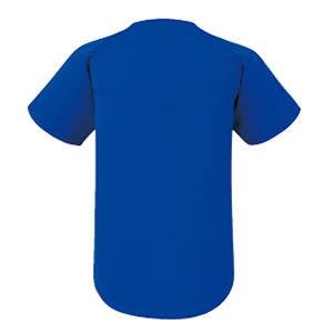 激安クラスティーシャツ野球ユニフォーム（ブルー×肩ラインホワイト）ベースボールシャツ画像2