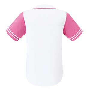 激安クラスティーシャツ野球ユニフォーム（ホワイト×ピンク）ベースボールシャツ画像2