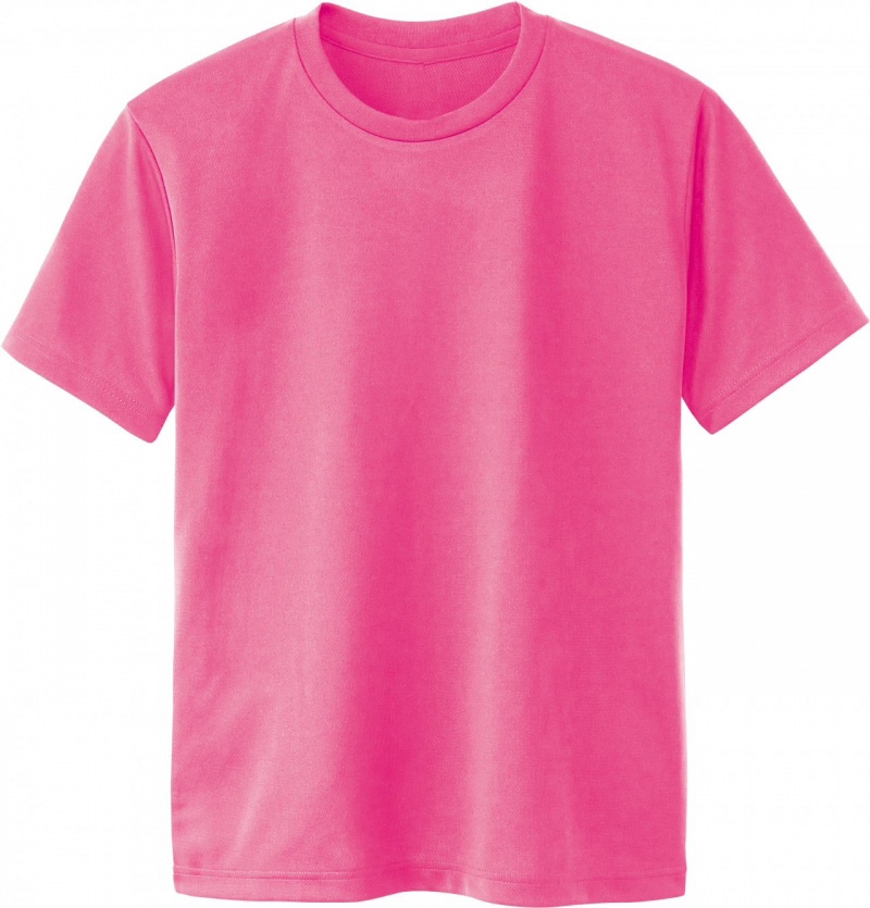 激安クラスティーシャツドライTシャツ　蛍光ピンク画像1