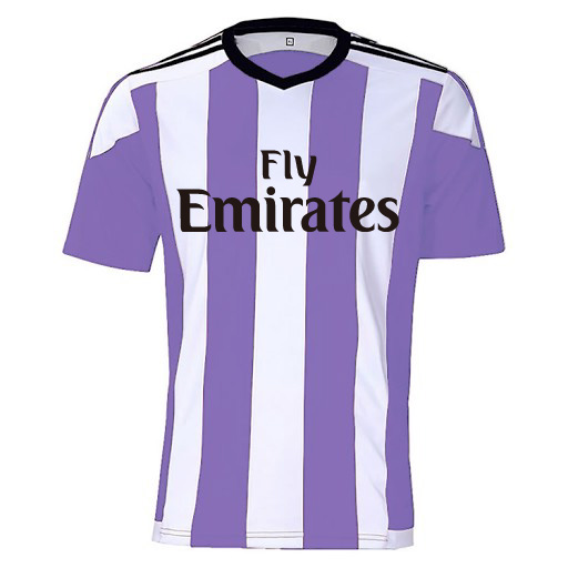 激安クラスティーシャツ（S～2XL）オリジナルストライプサッカーユニフォーム パープル×ホワイト画像1