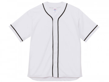 4.1オンス ドライ ベースボールシャツ　ホワイト/ブラック