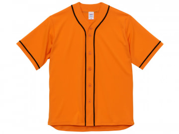 4.1オンス ドライ ベースボールシャツ　オレンジ/ブラック